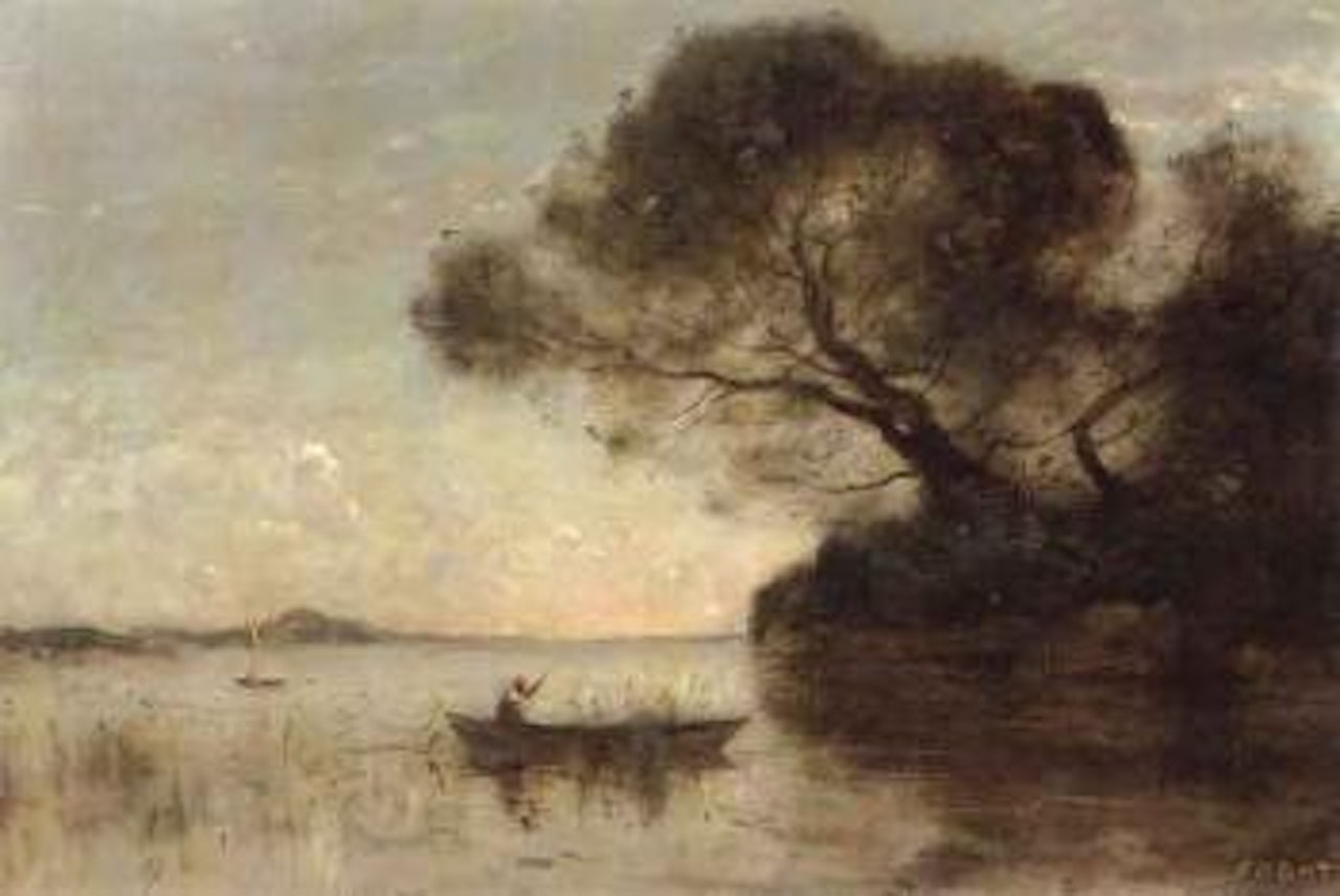 Le soir au Lac d'Albano by Jean Baptiste Camille Corot