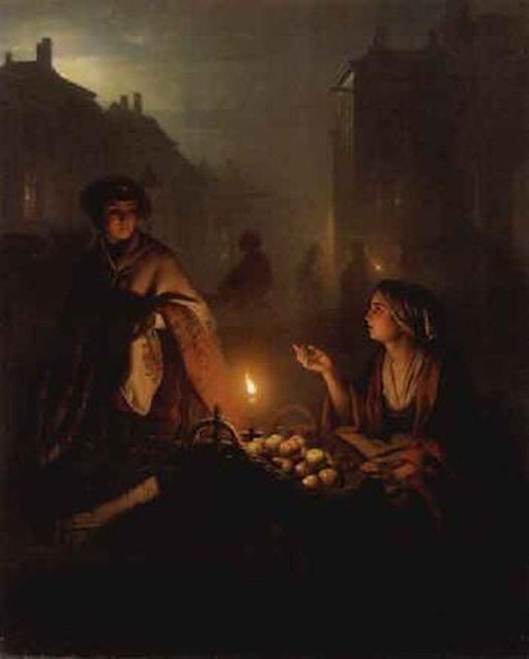 Apple seller by Petrus van Schendel