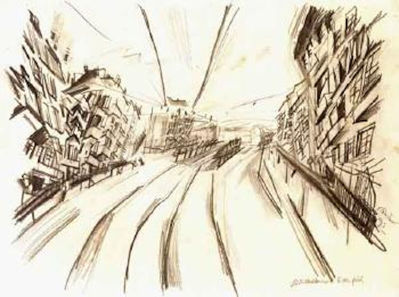 Sudwestkorso, Berlin, five o'clock in the morning by Ludwig Meidner