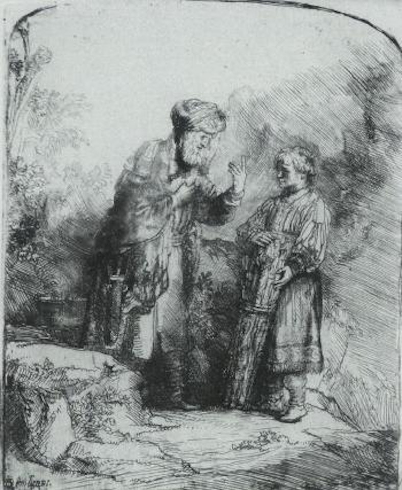 Abraham and Isaac by Attributed to Rembrandt Harmensz van Rijn