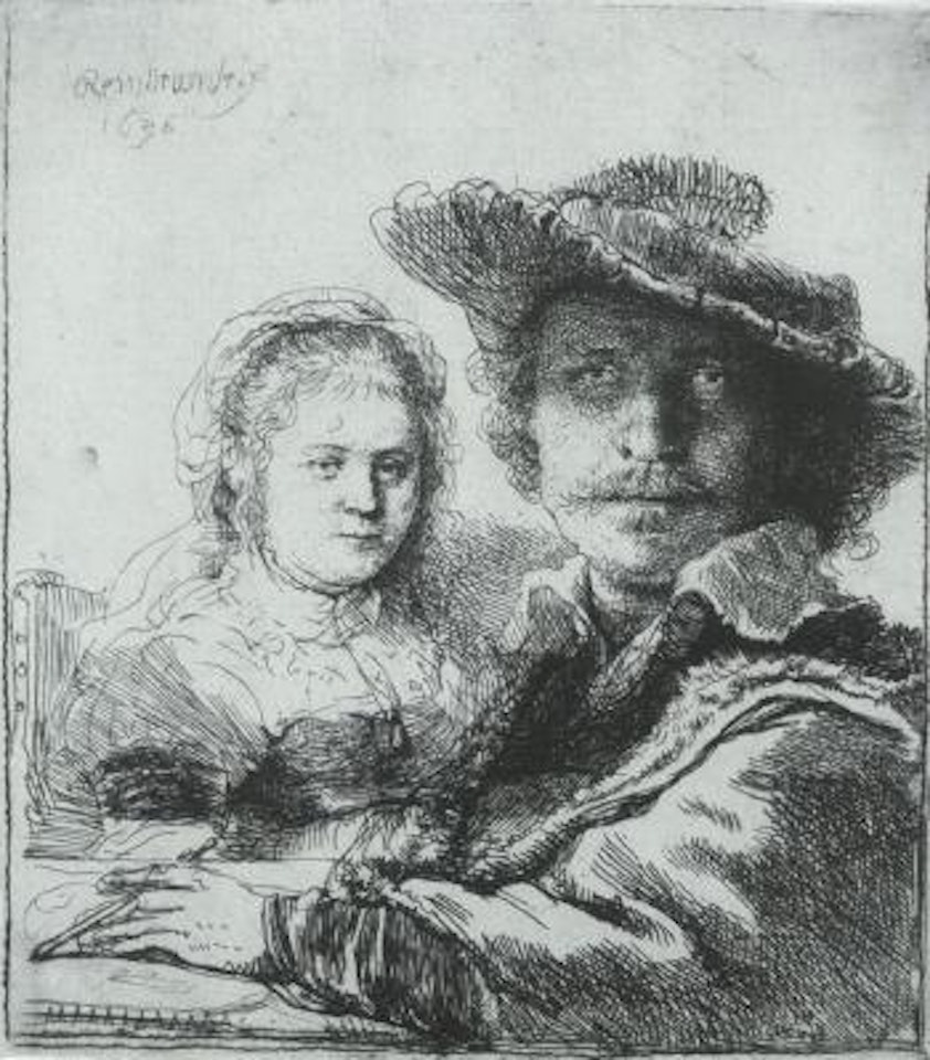 Self-portrait with Saskia by Attributed to Rembrandt Harmensz van Rijn