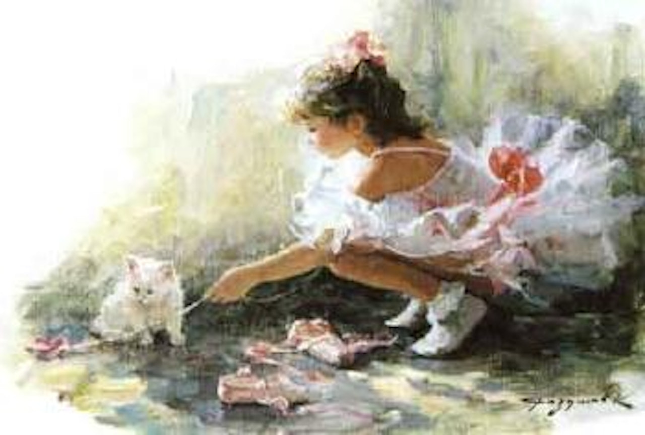 Teasing the kitten by Constantin Razoumov