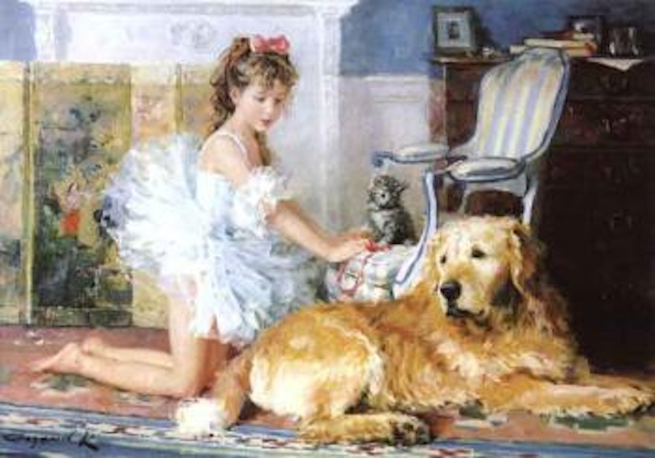 Ballerina and her fans by Constantin Razoumov