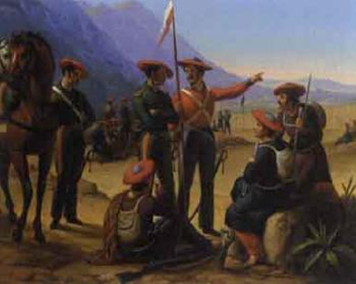 Cavalry at rest by Spanish School