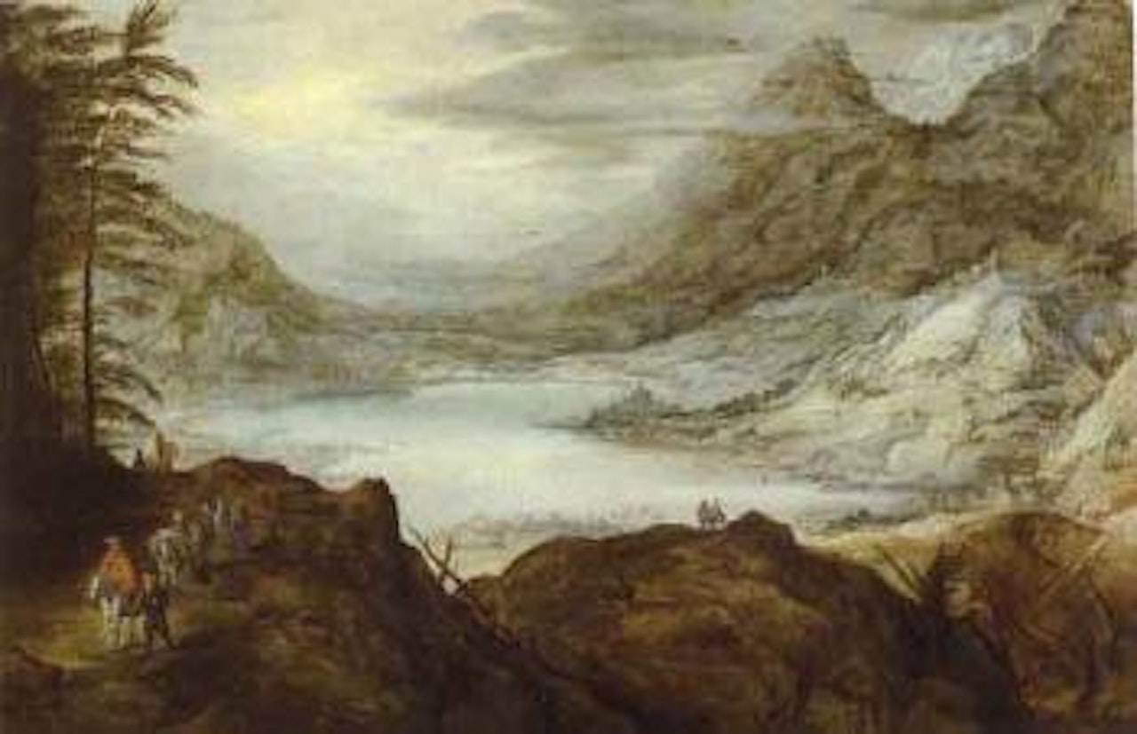 Mountain landscape with lake by Joos de Momper the Younger