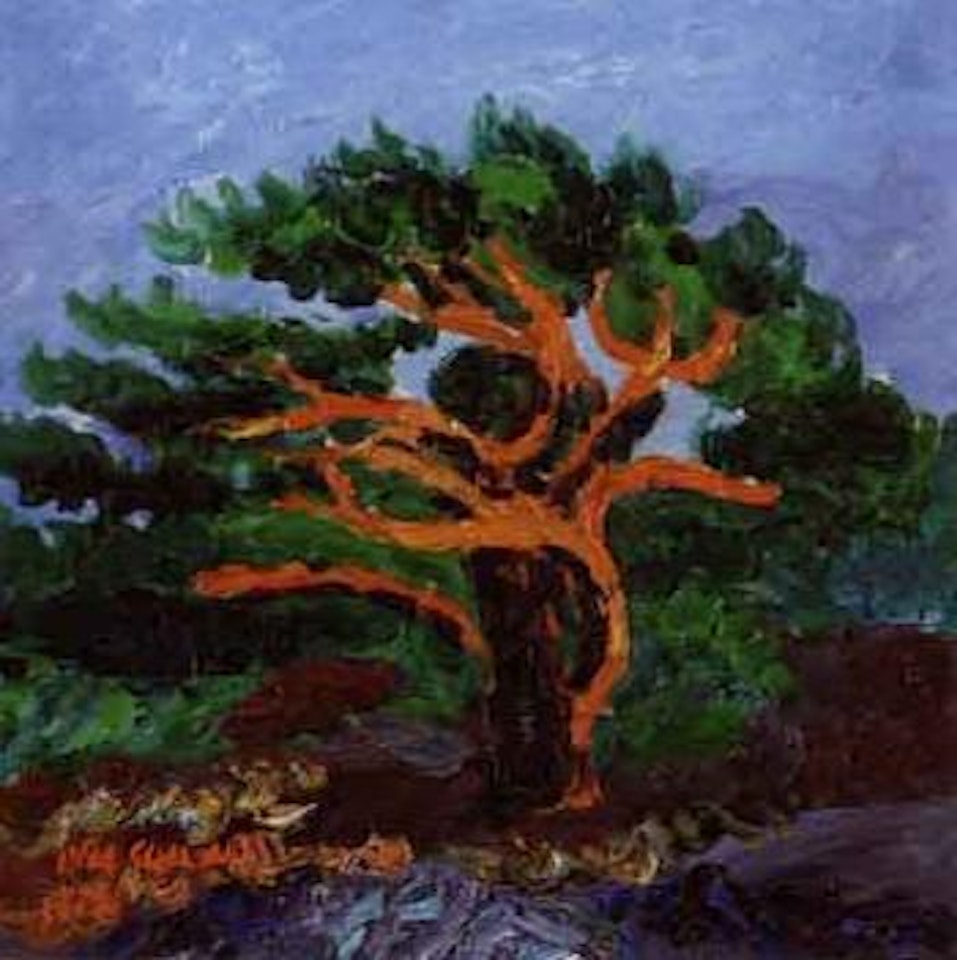 Landscape with tree by Inge Schiöler
