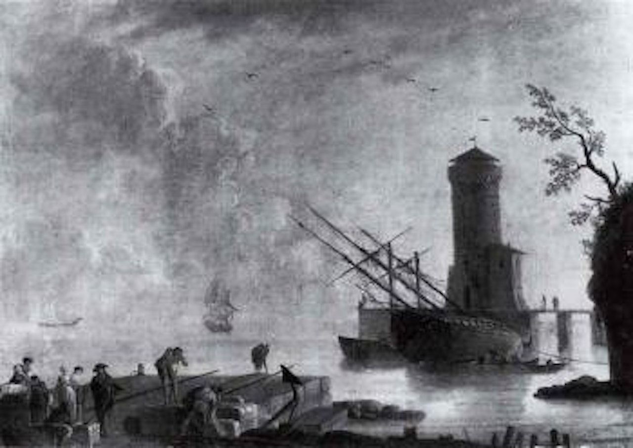 View of harbour with figures by Claude Joseph Vernet