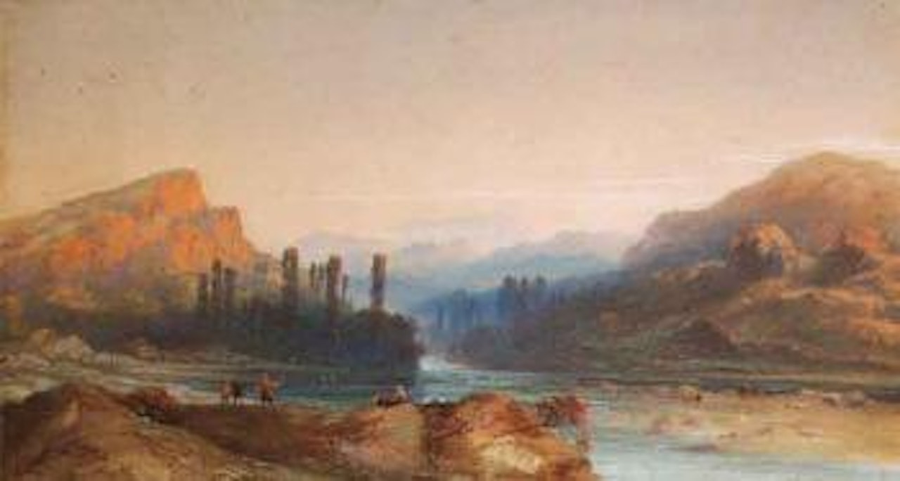 The river Alma banks by Carlo Bossoli