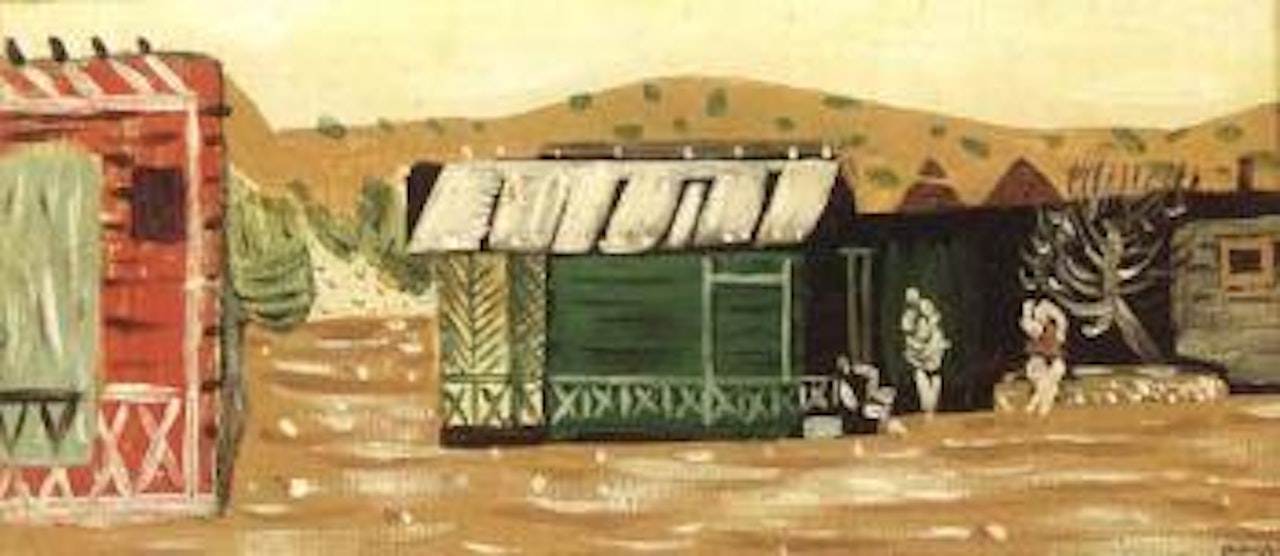 Cabins on the beach by Nicolas Ghika