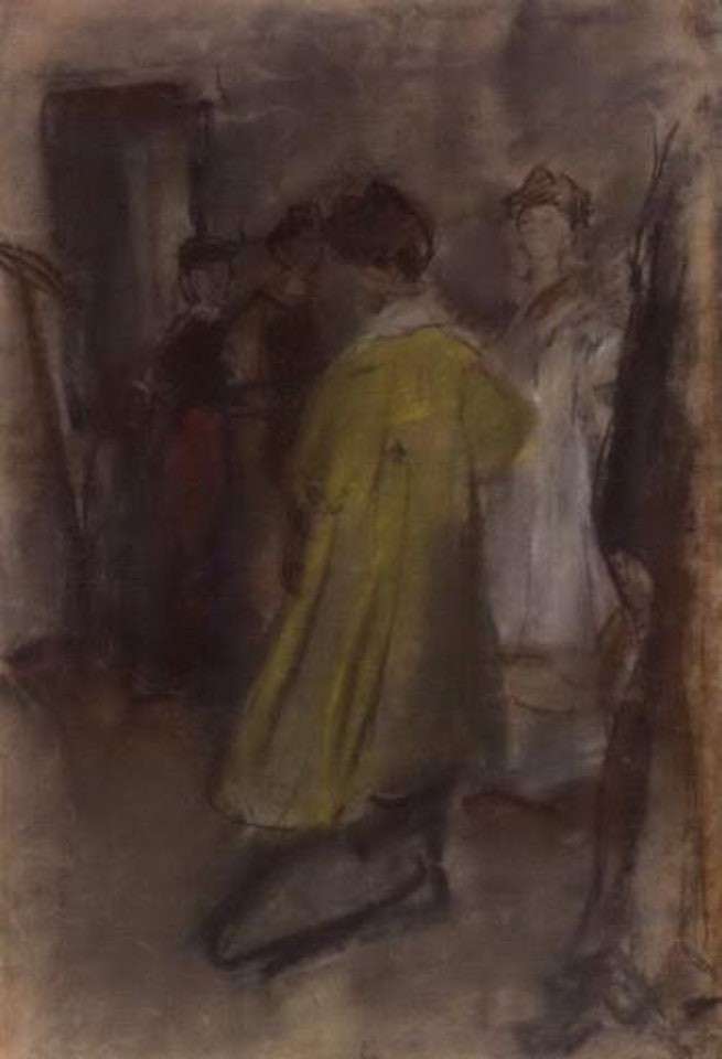 New robe - fitting at Hirsch, Amsterdam by Isaac Israels