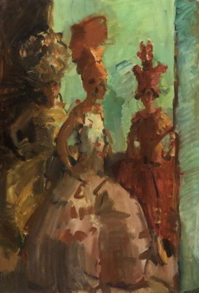 Drie revuegirls van de bouwmeester revue, Scala, den Haag by Isaac Israels