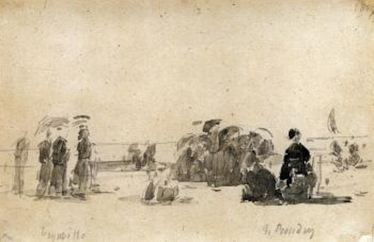Promenade sur la plage by Eugène Boudin