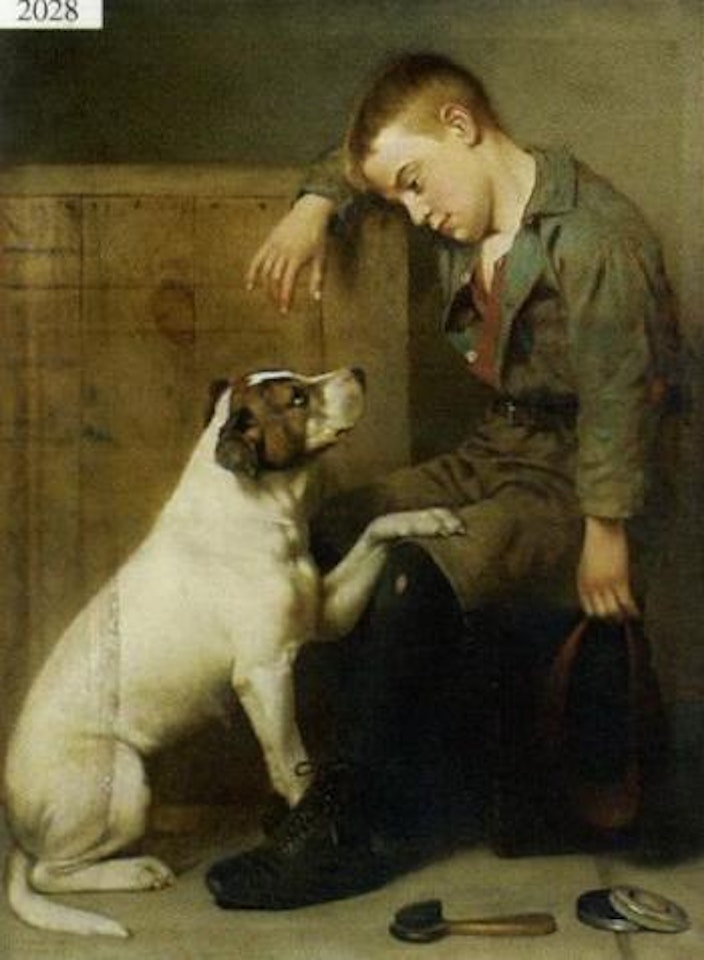 Bootblack and his dog by John George Brown