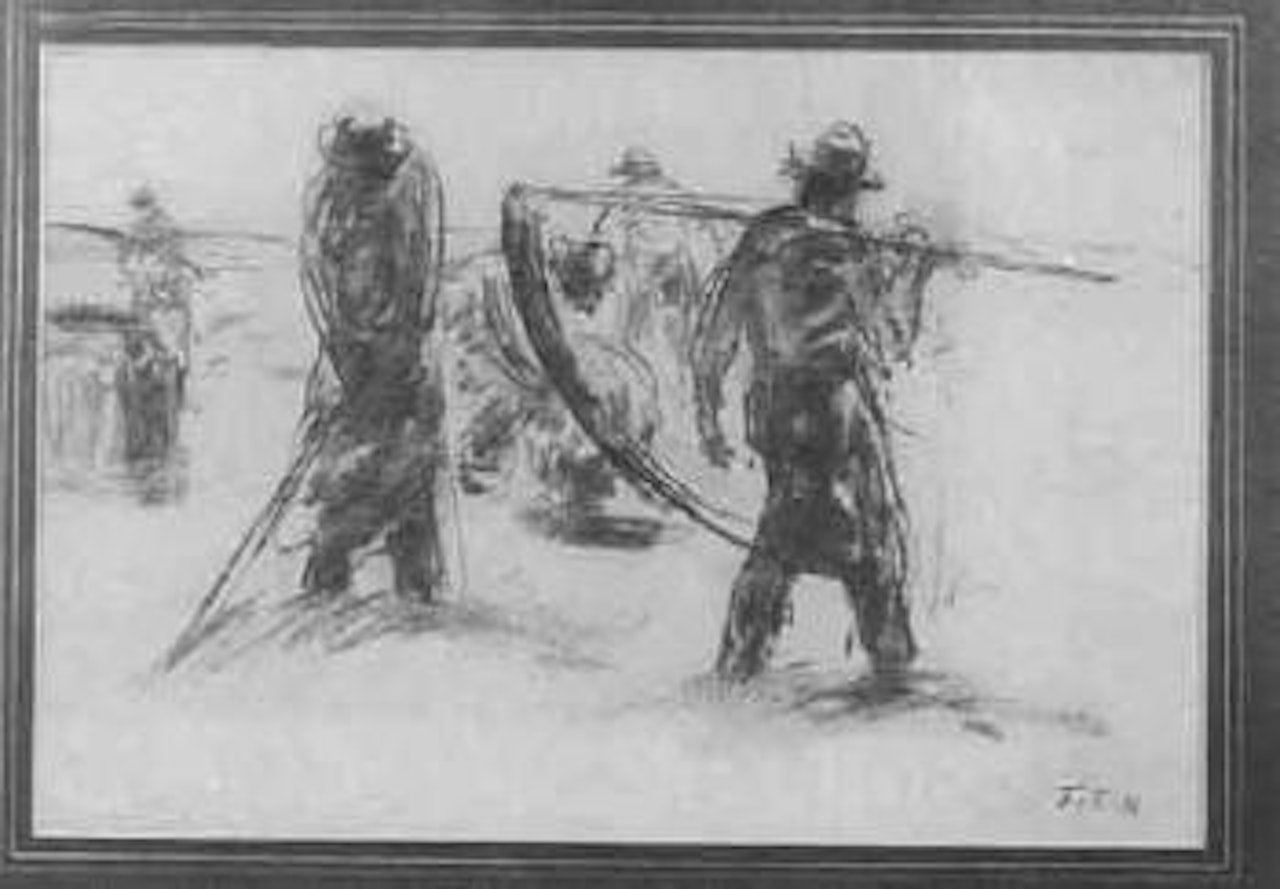 Harvesters. Sketch by Jean-François Millet