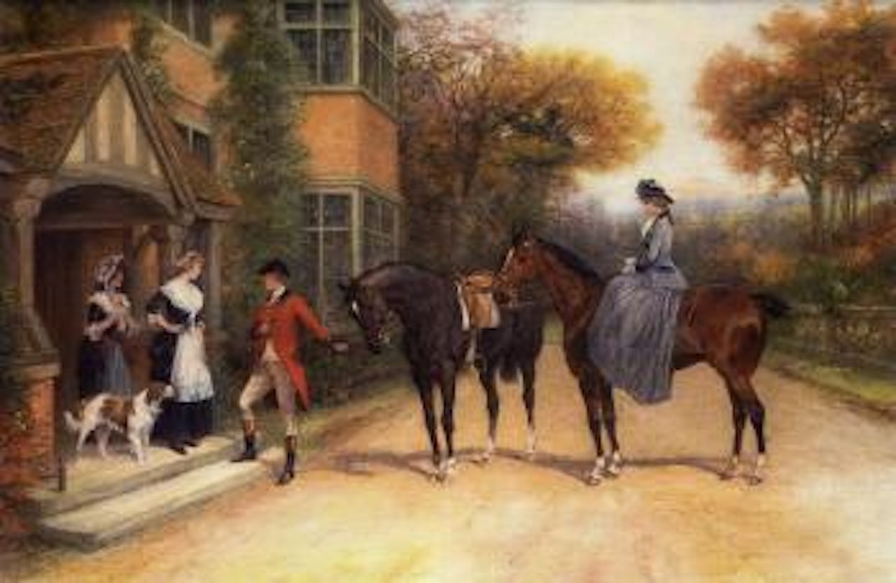 Visit from the squire by Heywood Hardy