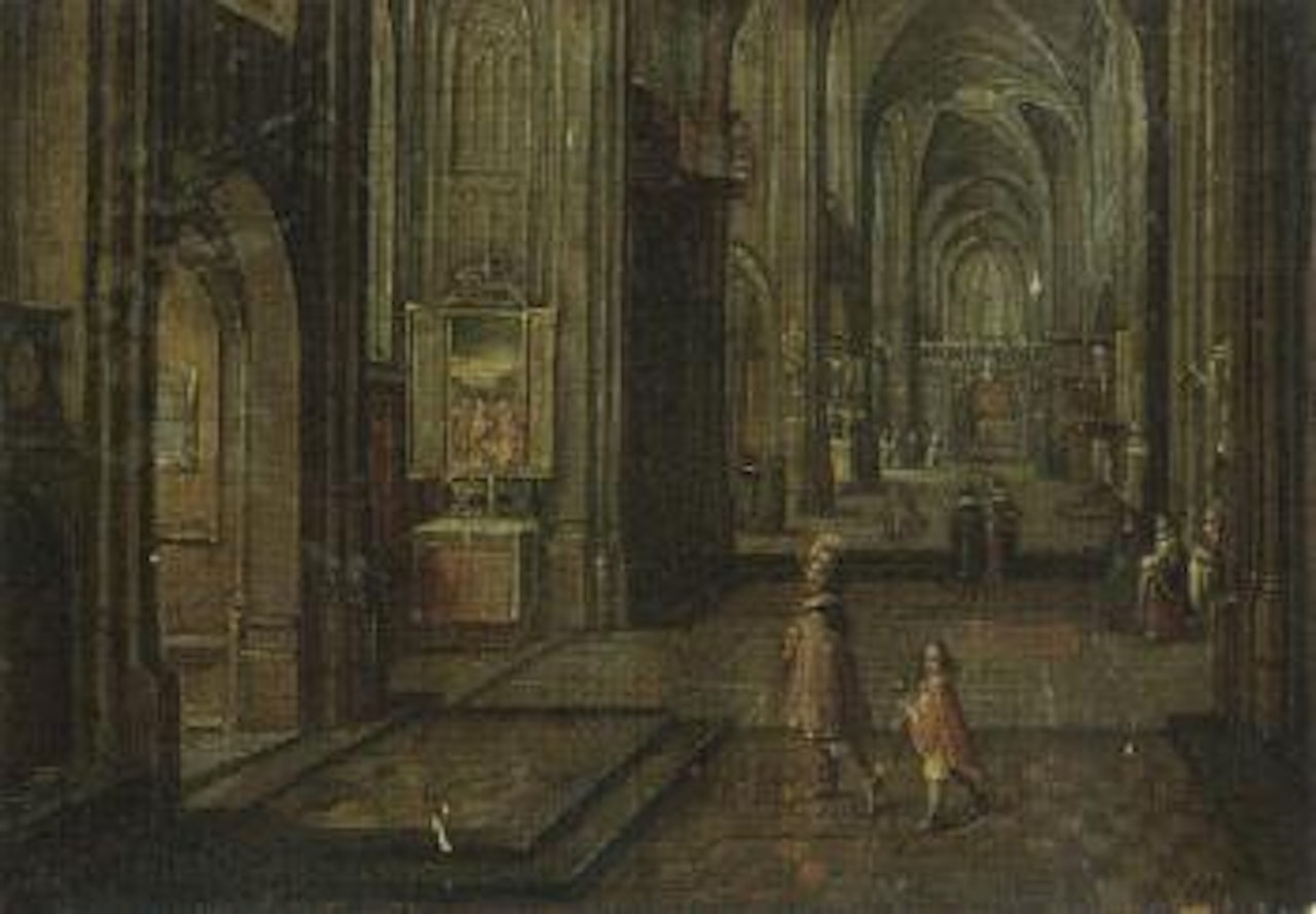 Interior of a cathedral by Hendrik van Steenwyck the Younger