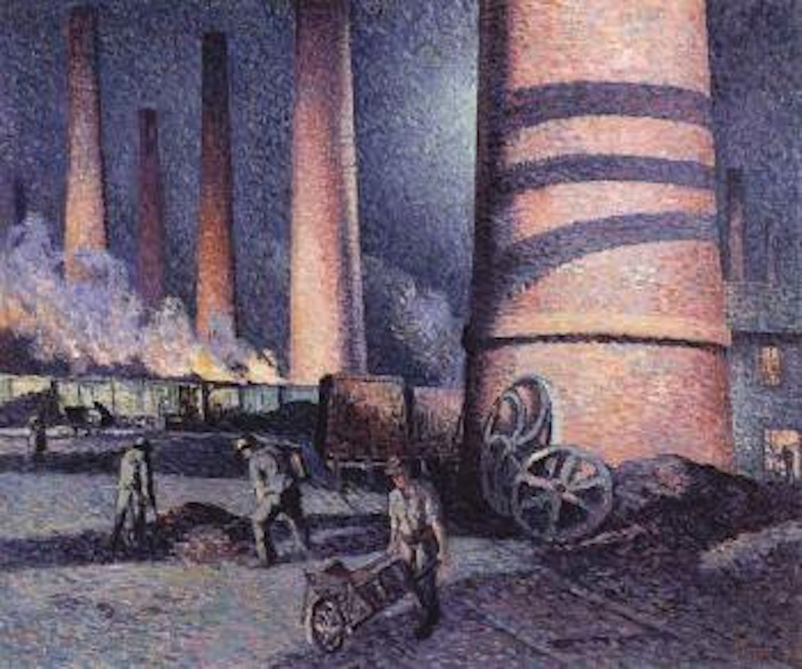 Les acieres a Charleroi, cheminee d'usine by Maximilien Luce
