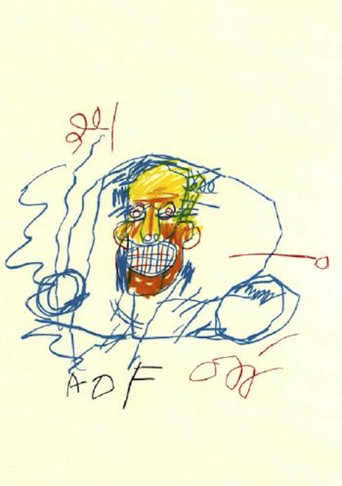 Untitled - Head with Aof by Jean-Michel Basquiat