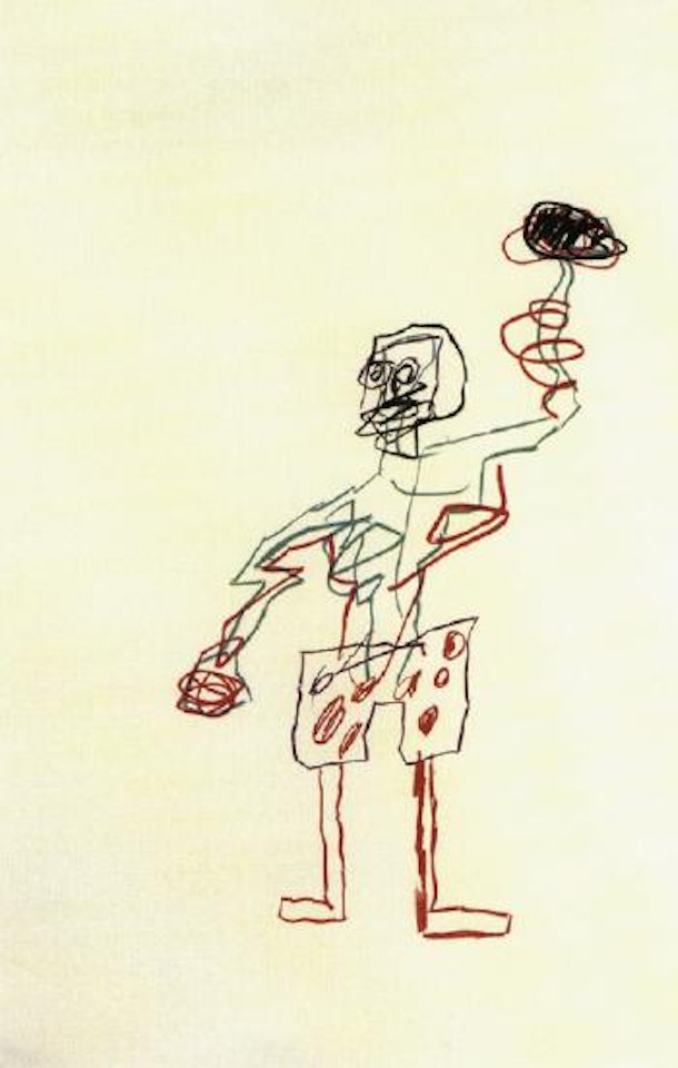 Untitled - Standing man with torch by Jean-Michel Basquiat