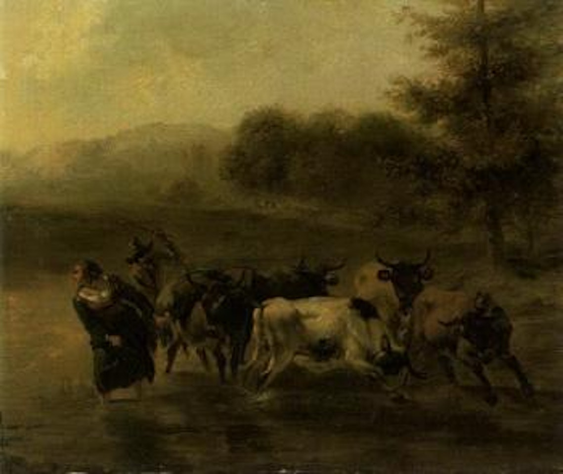 Herd with shepherd by Nicolaes Pietersz Berchem