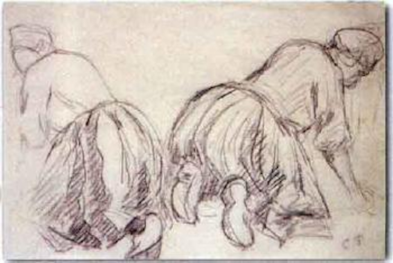 Les lavandieres by Camille Pissarro