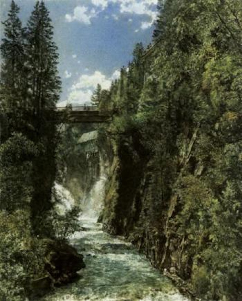 Waterfall by Rudolf von Alt