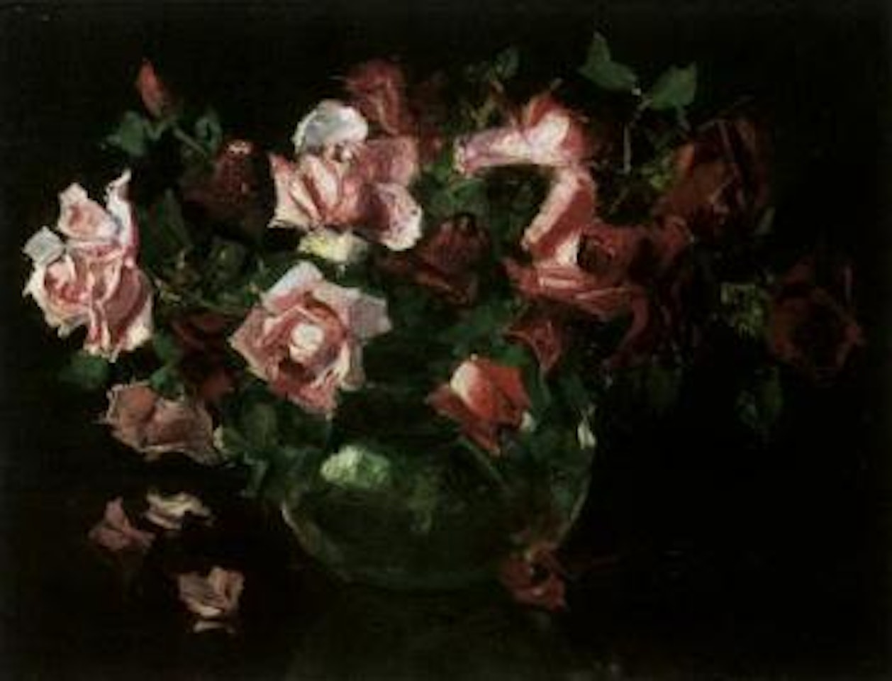 Bouquet de roses by Georgij Aleksandrovic Lapschin