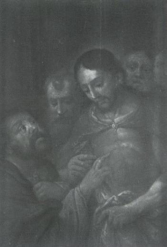 Doubting Thomas touching Christ's wounds by Januarius Johann Rasso Zick