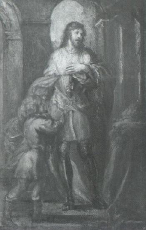King Louis IX praying before crucifix by Anthony van Dyck