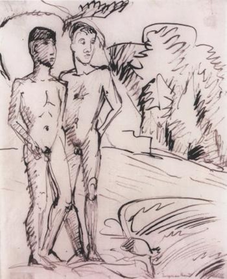 Boys on beach by Erich Heckel