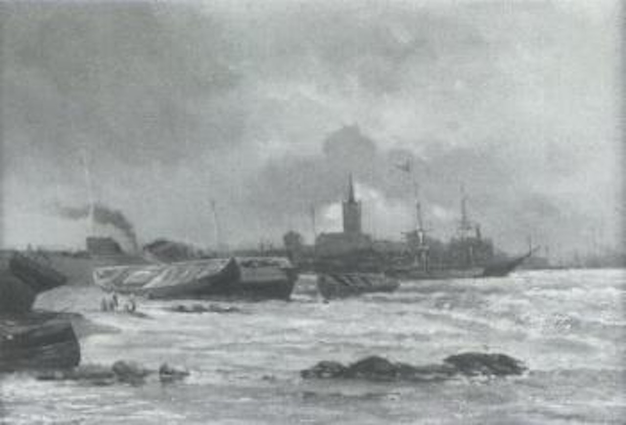 Plymouth harbour by Jean Baptiste Henri Durand-Brager