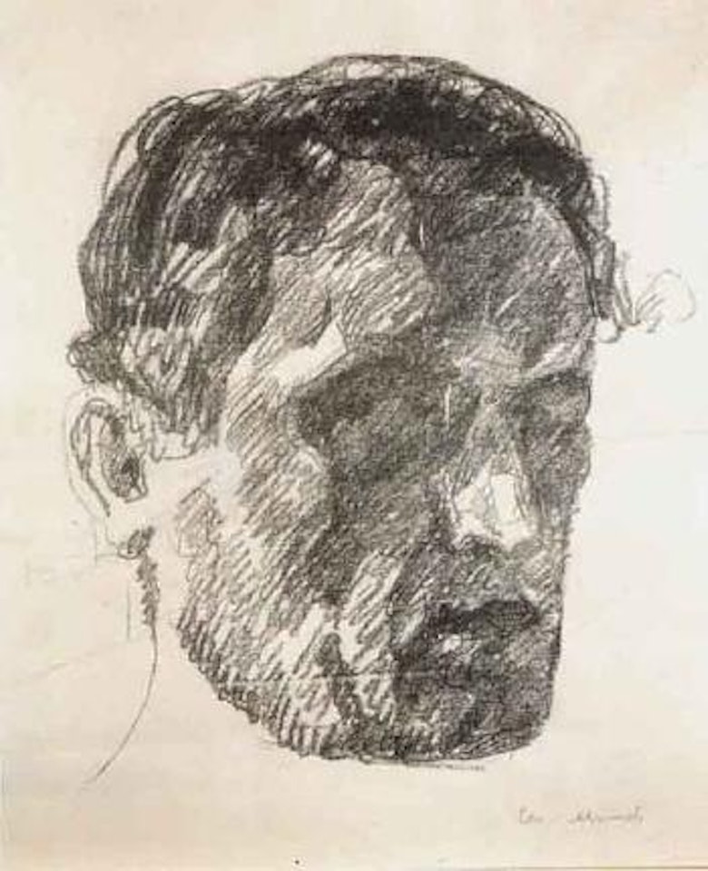 Self portrait in shadow by Edvard Munch
