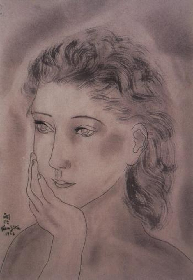 Woman's portrait by Leonard Tsuguharu Foujita
