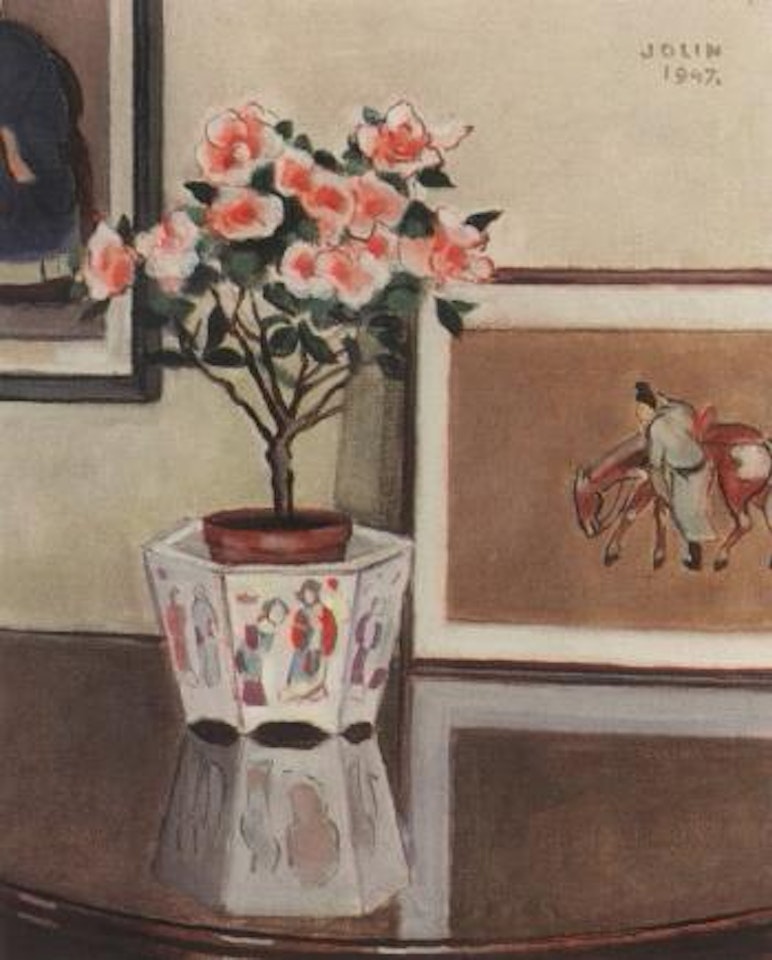 Still life of flowers in Chinese pot by Einar Jolin