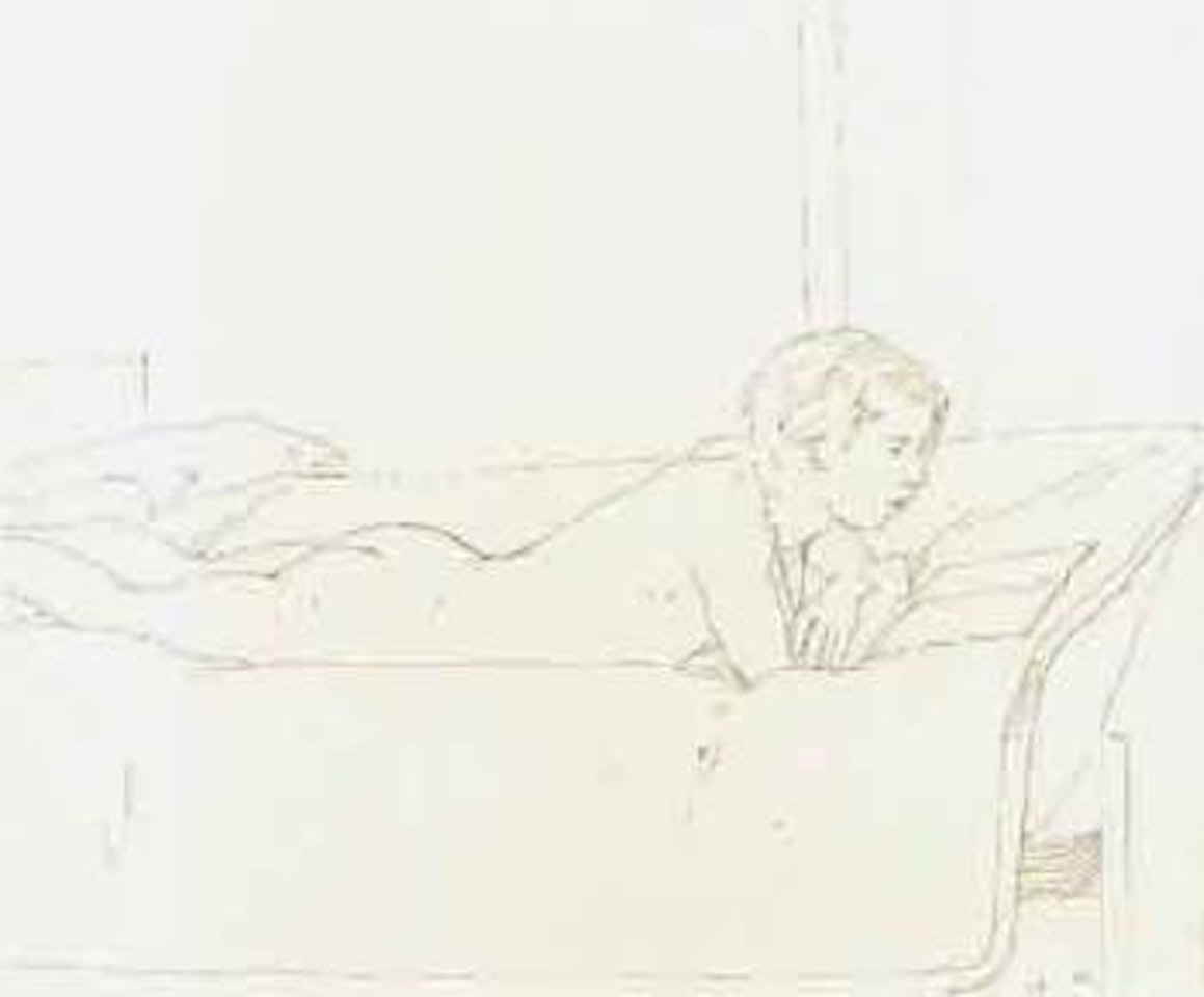Peter reading by David Hockney