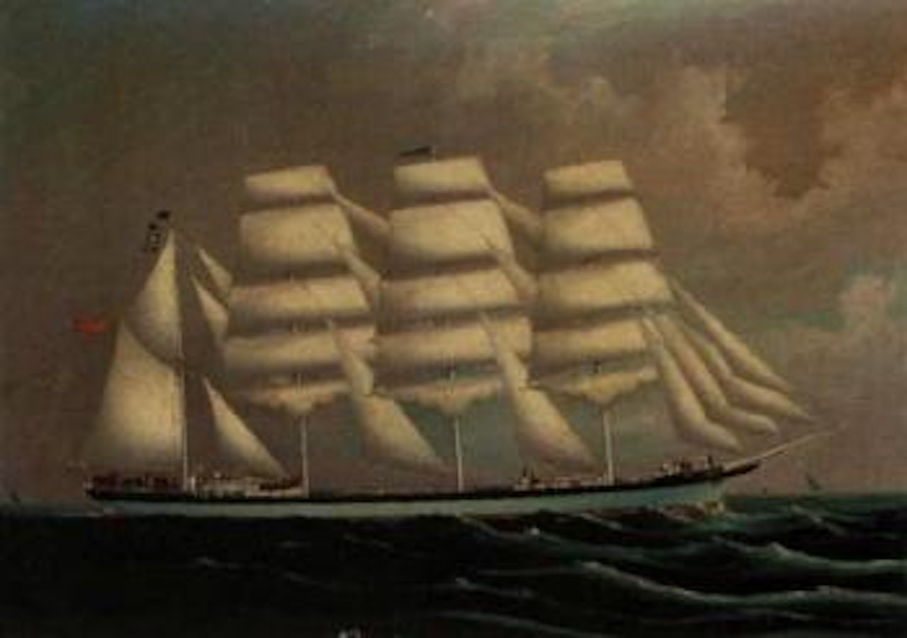 Four masted barque, Afon Alaw. Four masted barque, Nivelle by English School