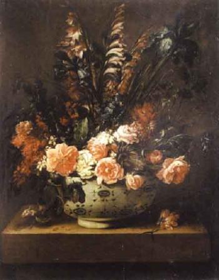 Still life of flowers in a vase by Jan Weenix