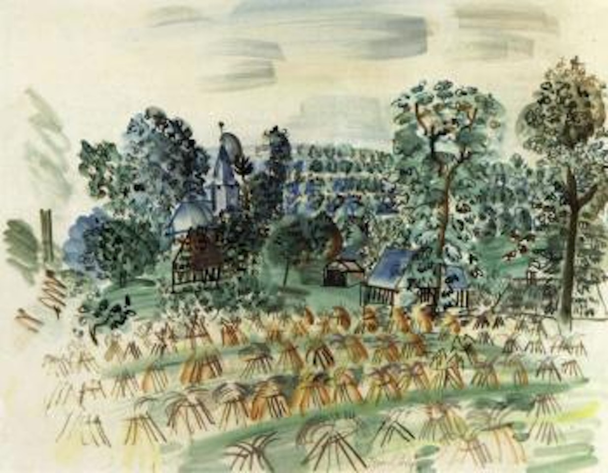 Champ de ble pres du petit village by Raoul Dufy