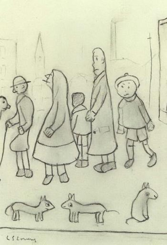 Saturday morning at Stalybridge by Laurence Stephen Lowry
