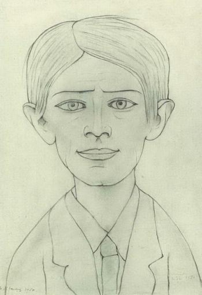 Head of a young man by Laurence Stephen Lowry