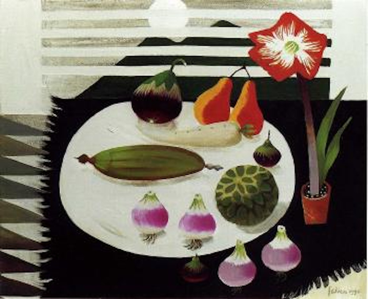 Still life with pears and onions by Mary Fedden