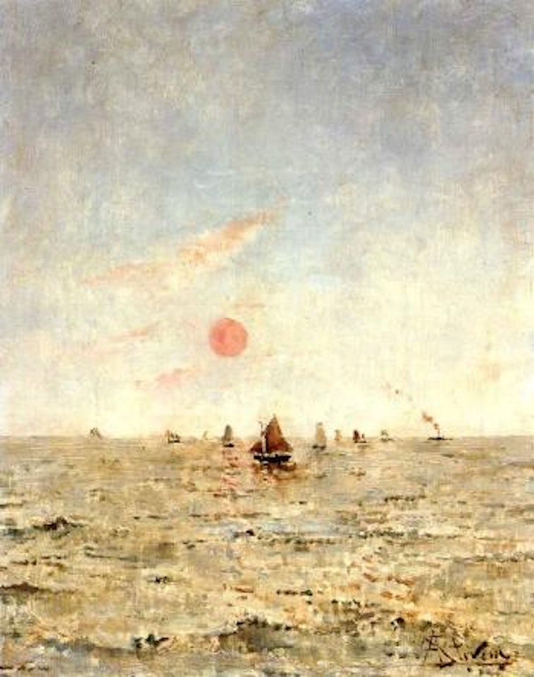 Boats at sunrise by Alfred Stevens