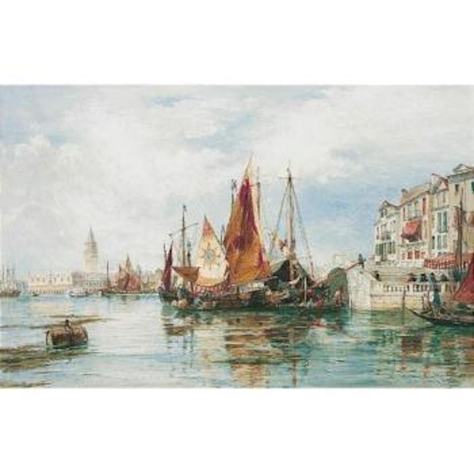 The Mole, Venice, looking towards the Doge's Palace by Thomas Bush Hardy