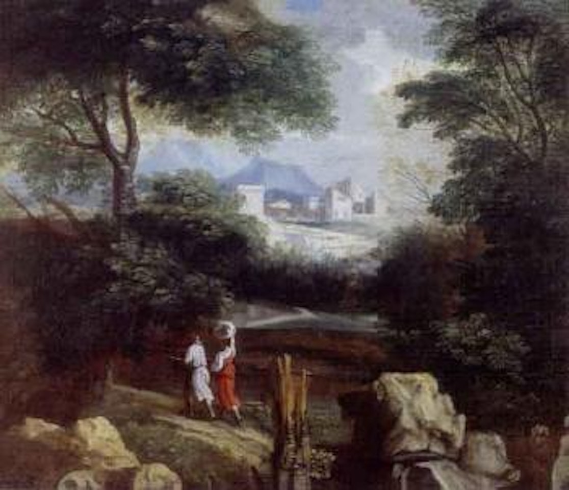 Landscape with figures by Nicolas Poussin