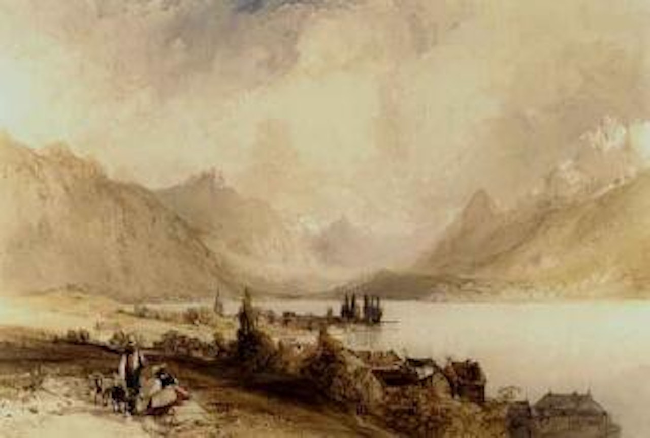 Gravedona on the lake of Como, italy by William Callow