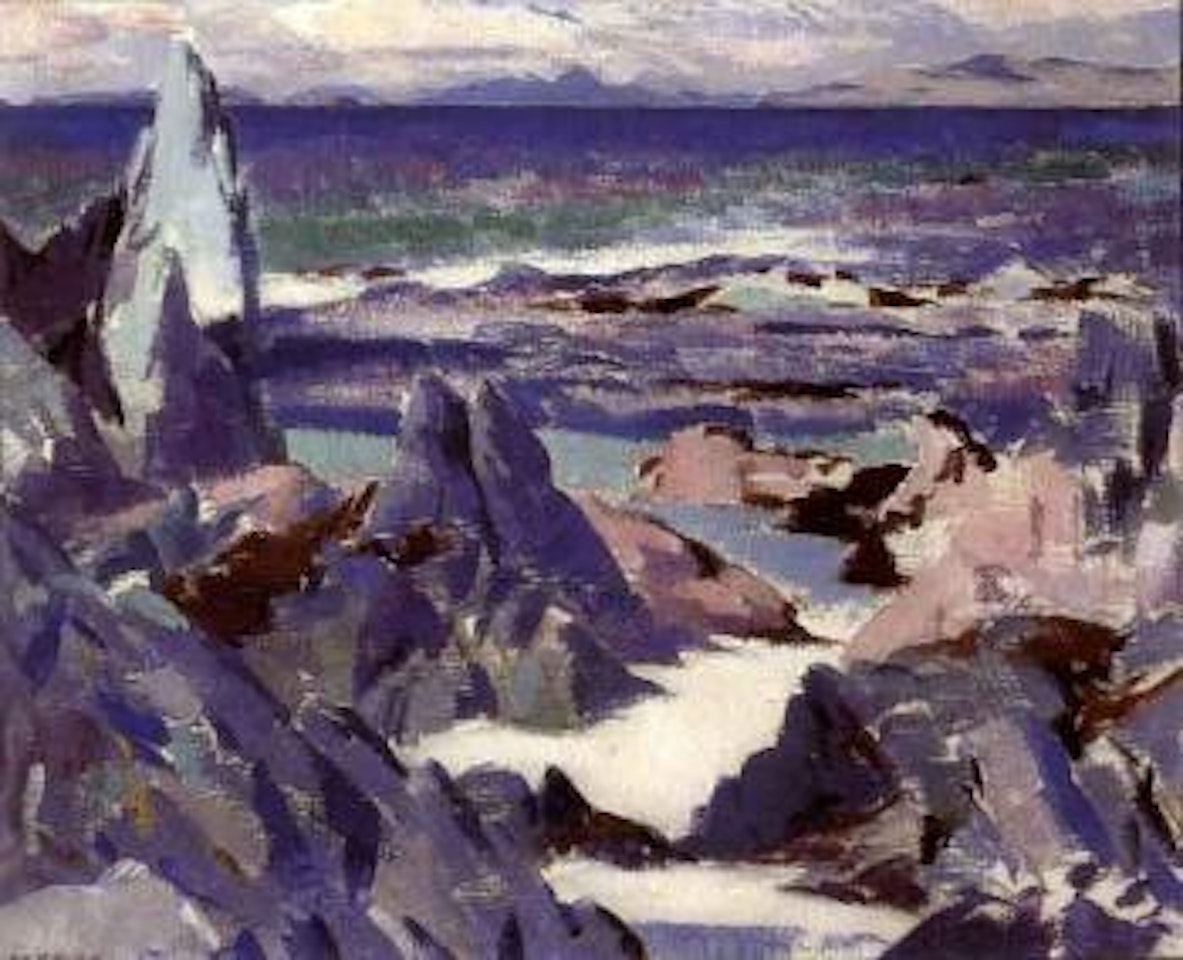 Rhum from Iona, Treshnish Point to right by Francis Campbell Boileau Cadell