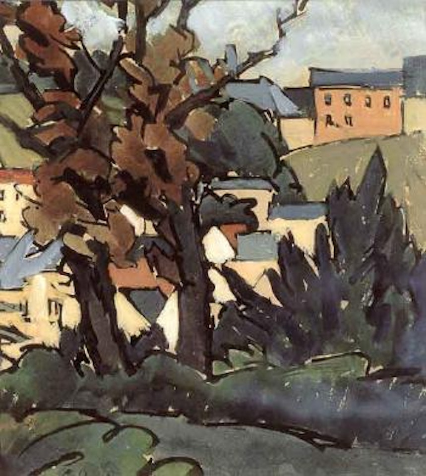 French hill town by George Leslie Hunter