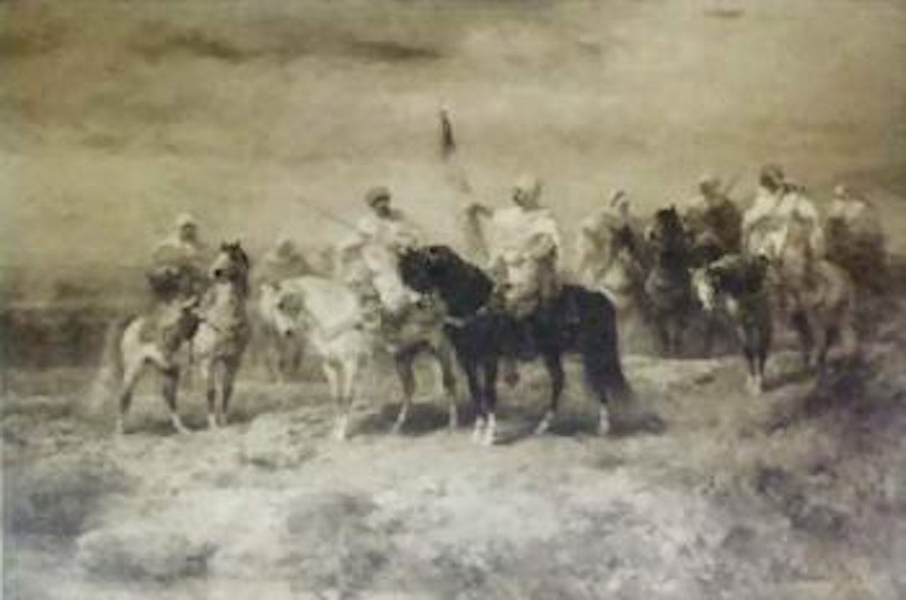 Arab horseman by Adolf Schreyer