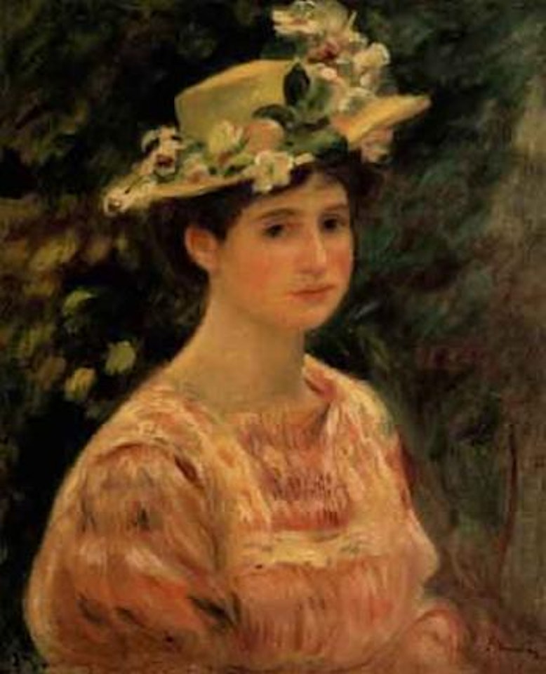 Fille au chapeau aux eglantines by Pierre-Auguste Renoir