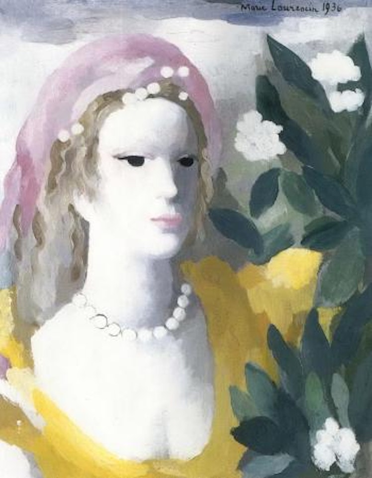 Femme tenant des fleurs by Marie Laurencin